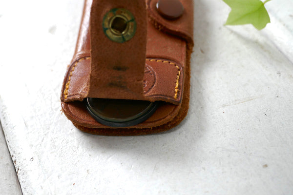 USA カンザス州・革・レザー・ヴィンテージ・アドバタイジング・キーケース&コインケース付き