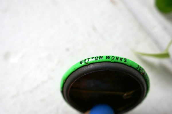 スマイル THE WOFFER ヌード サンフランシスコ ヴィンテージ・グリーン・缶バッジ USA