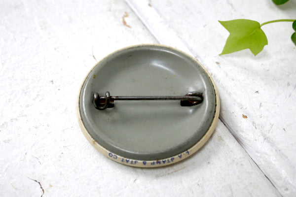 107・RCS・カリフォルニア ロングビーチ・ビンテージ・ナンバー・缶バッジ・アドバタイジングUSA