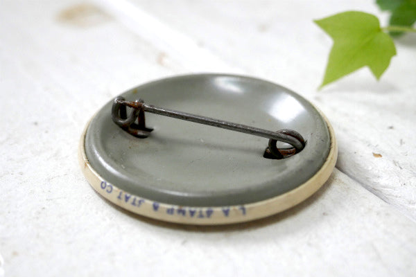 107・RCS・カリフォルニア ロングビーチ・ビンテージ・ナンバー・缶バッジ・アドバタイジングUSA