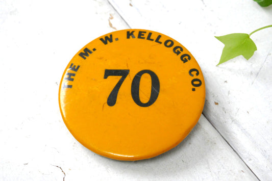 70  M. W. KELLOGG・ビンテージ・缶バッジ・アドバタイジン・USA・オイルカンパニー