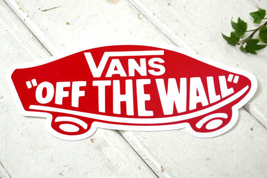 VANS OFF THE WALL バンズ ステッカー レッド  デッキロゴ・ファッション US