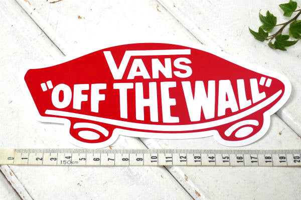 VANS OFF THE WALL バンズ ステッカー レッド  デッキロゴ・ファッション US