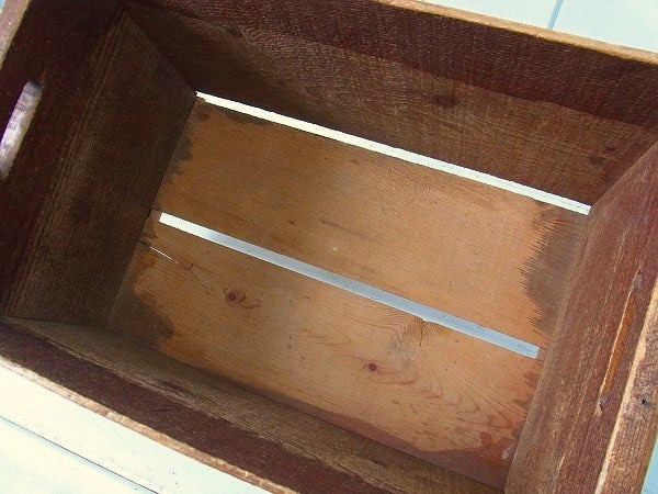 レトロなクマ&ネコ柄・アンティーク・木箱/ウッドボックス USA