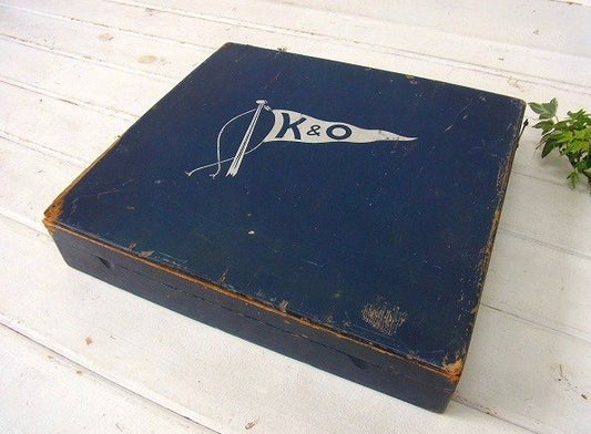 【K&O】仕切り付き・アンティーク・ウッドボックス/木箱/ディスプレイケース USA