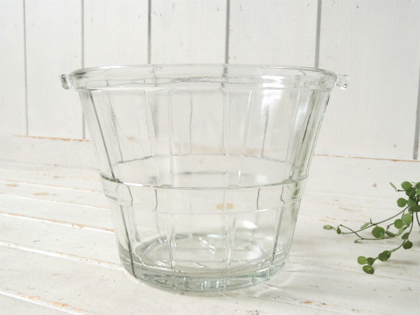 【アンカーホッキング】ガラス製・ヴィンテージ・アイスバスケット・シャンパンクーラー・アイスペール