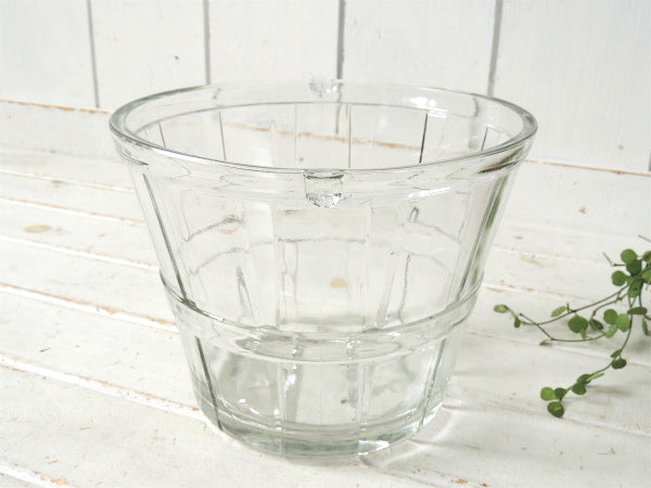 【アンカーホッキング】ガラス製・ヴィンテージ・アイスバスケット・シャンパンクーラー・アイスペール