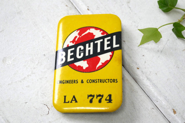 1898s BECHTEL ベクテル LA 地図・ヴィンテージ 缶バッジ US アドバタイジング