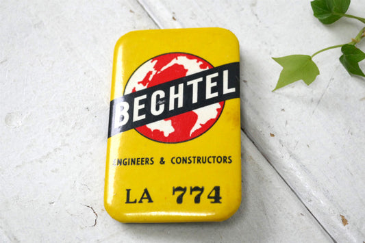 1898s BECHTEL ベクテル LA 地図・ヴィンテージ 缶バッジ US アドバタイジング