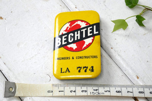 1898s BECHTEL ベクテル LA 地図・ヴィンテージ 缶バッジ US アドバタイジング