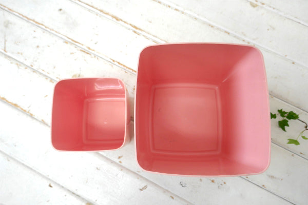 サーモンピンク×グレー flour&tea ソルト&ペッパー 50's ヴィンテージ キャニスター USA  キッチン雑貨