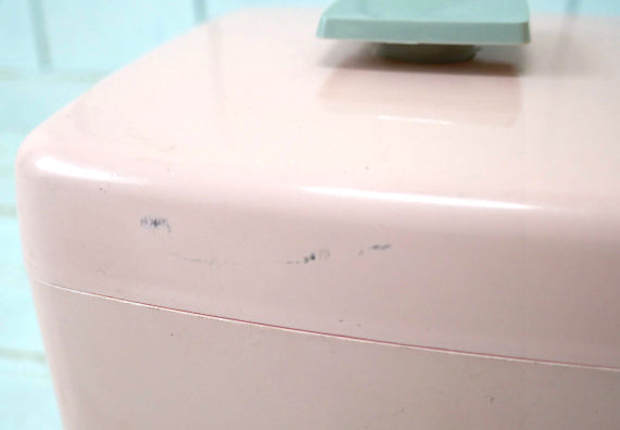 サーモンピンク×グレー flour&tea ソルト&ペッパー 50's ヴィンテージ キャニスター USA  キッチン雑貨