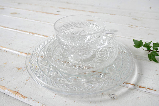 Wexford アンカーホッキング 60's ヴィンテージ カップ&ソーサー ケーキ皿 3点セット