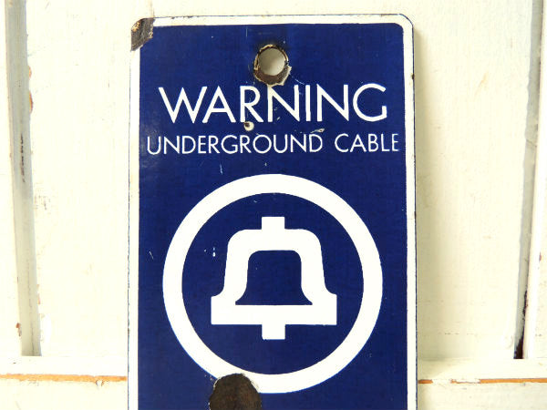 WARNING ベルシステム 電話会社 ホーロー製 アンティーク サインプレート 看板　USA