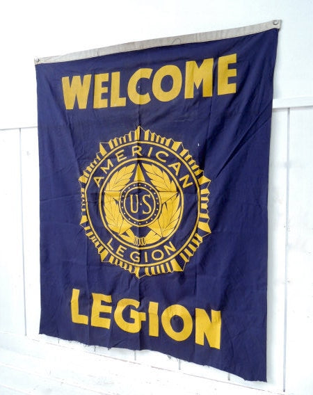 US ミリタリー 1930’s AMERICAN LEGION ビンテージ WELCOME LEGION バナー フラッグ 旗