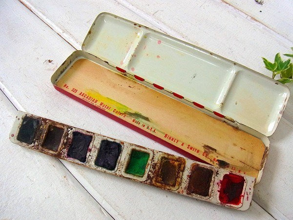 【BINNY&SMITH】水彩絵の具入り・ヴィンテージ・ティンケース/筆箱　USA