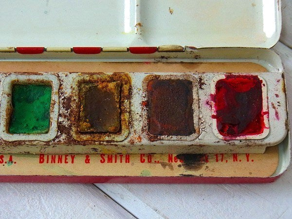 【BINNY&SMITH】水彩絵の具入り・ヴィンテージ・ティンケース/筆箱　USA