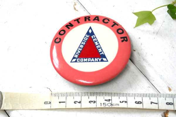 1906s 総合建設業 リバーサイド セメント カンパニー ヴィンテージ 缶バッジ・アドバタイジング