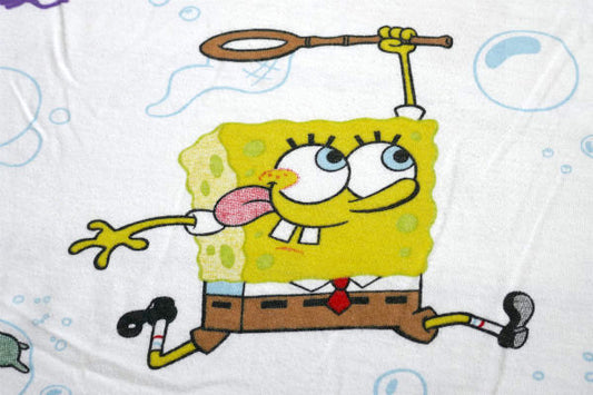 スポンジボブ イカルド&プランクトン シャボン玉柄 ユーズドシーツ(フラットタイプ) リメイク