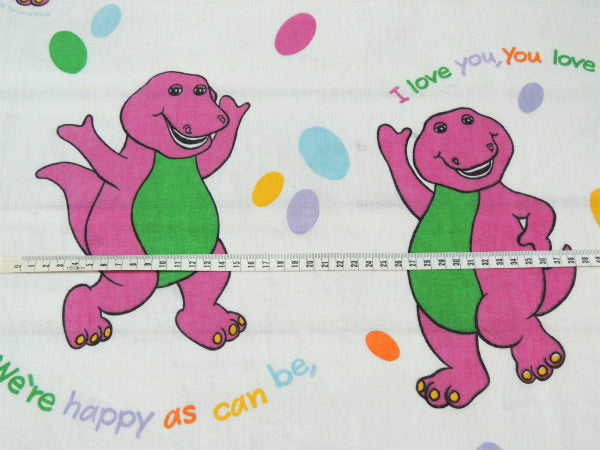 【バーニー&フレンズ】Barney & Friends・恐竜柄・ユーズドシーツ(フラットタイプ)