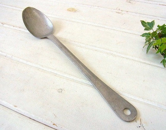 ドイツ製・アルミの大きなアンティーク・スプーン/アルミスプーン/カトラリー