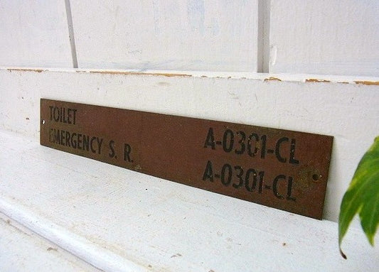 【TOILET】アメリカ海軍・真鍮製・40’sアンティーク・船内プレート/標示プレート