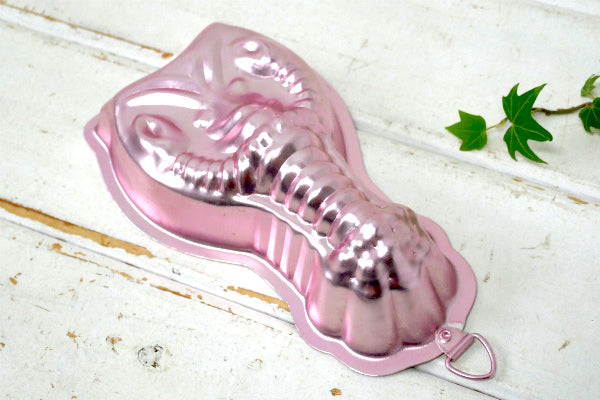 ロブスター ピンク アルミ製 ヴィンテージ モールド 菓子型 ゼリーモールド 壁飾り キッチン雑貨