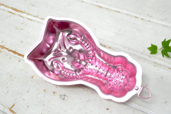 ロブスター ピンク アルミ製 ヴィンテージ モールド 菓子型 ゼリーモールド 壁飾り キッチン雑貨