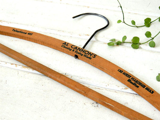 【カリフォルニア・AL CANNON'S】クリーニング店・アドバタイジング・ビンテージ・木製ハンガー