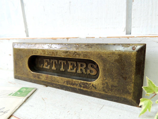 LETTERS 真鍮製 アンティーク レターポスト レタースロット 郵便受け USA エクステリア