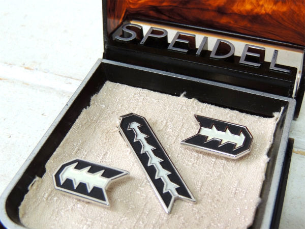 SPEIDEL ジオメトリック・デッドストック箱付・60's ヴィンテージ・タイピン&カフスボタン