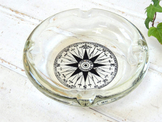 羅針盤 MARINER'S COMPASS・ヴィンテージ・灰皿・マリン柄・USA