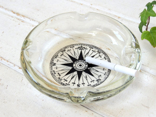 羅針盤 MARINER'S COMPASS・ヴィンテージ・灰皿・マリン柄・USA