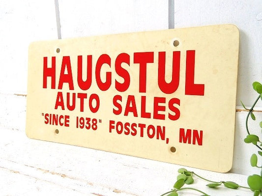 ミネソタ州 AUTO SALES 1938 ビンテージ 老舗 自動車屋 OLD ナンバープレート サイン 看板 アメ車
