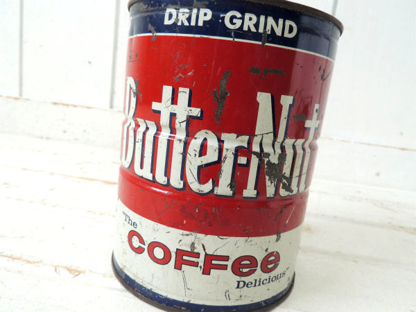 【DRIP・Butter-Nut COFFEE】ブリキ製・ヴィンテージ・コーヒー缶/ガーデニング