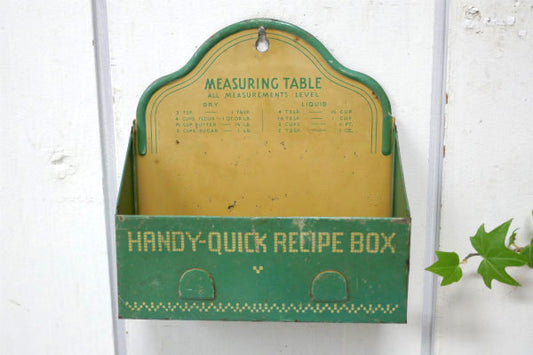 Handy Quick Recipe Box 40s ヴィンテージ 壁掛け レシピボックス USA