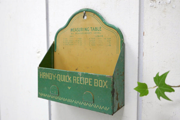 Handy Quick Recipe Box 40s ヴィンテージ 壁掛け レシピボックス USA