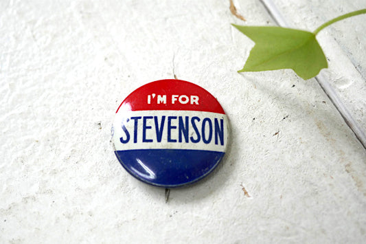 STEVENSON アドレー スティーブンソン 大統領 選挙 ヴィンテージ 缶バッジ USA