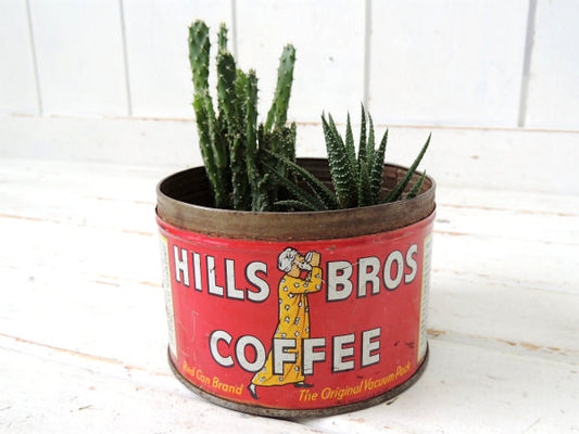 【HILLS BROS】ヒルスコーヒー・ブリキ製・ヴィンテージ・コーヒー缶/ティン缶・USA