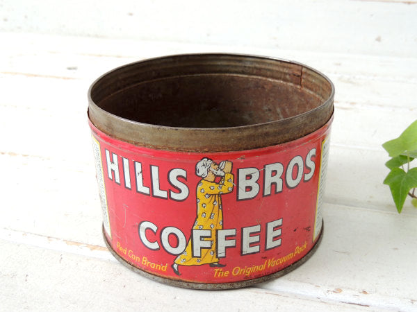 【HILLS BROS】ヒルスコーヒー・ブリキ製・ヴィンテージ・コーヒー缶/ティン缶・USA
