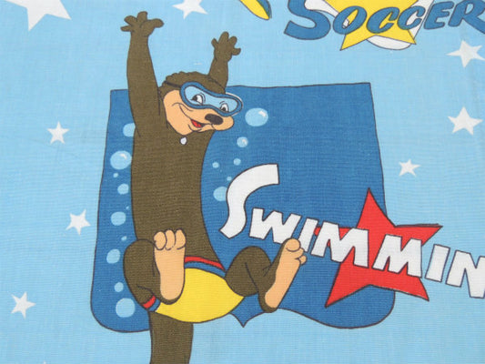 アニマリンピックス 動物 アニマル アニメ映画 80's ヴィンテージ カーテン 生地 ファブリック USA キャラクター