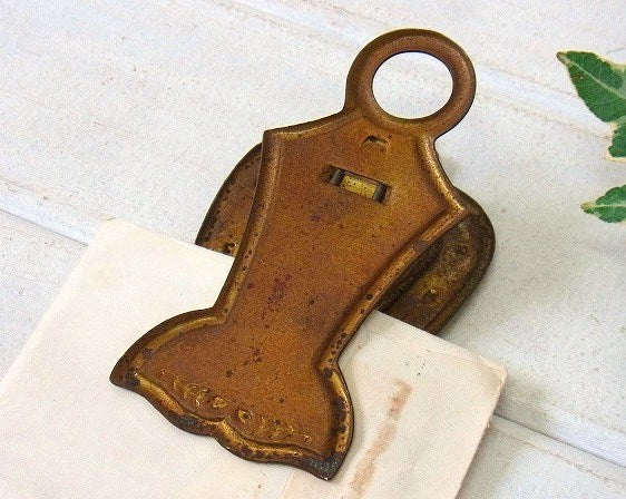 馬の蹄鉄 王冠 真鍮製 オールド アンティーク ノベルティ クリップ ペーパークリップ USA