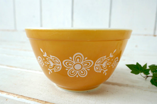 PYREX オールドパイレックス バタフライゴールド ヴィンテージ ミキシングボウル Sサイズ 食器