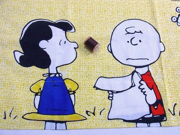 【スヌーピー】ピーナッツの仲間・70’s・ヴィンテージ・カーテン/生地 USA