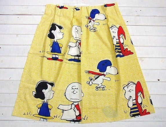 【スヌーピー】ピーナッツの仲間・70’s・ヴィンテージ・カーテン/生地 USA