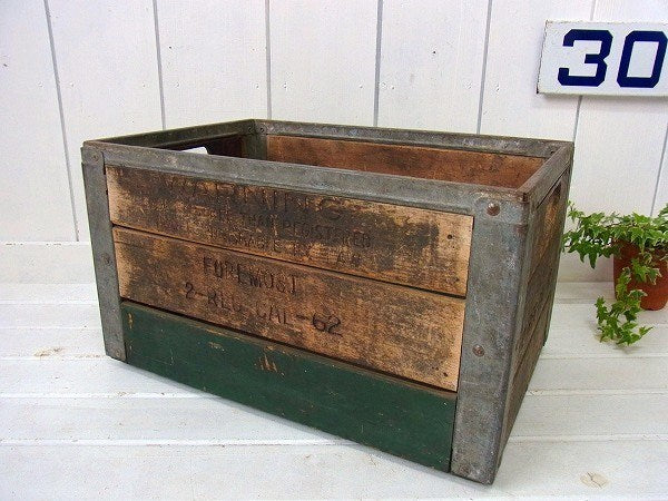 【FOREMOST】ヴィンテージ・ウッドボックス/木箱/ミルクボックス　USA