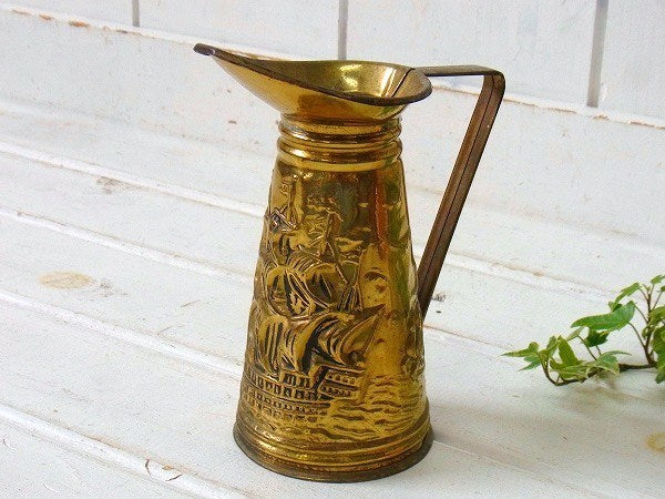 【ELPEC】イギリス・真鍮製の小さなアンティーク・ピッチャー/水差し/ジャグ