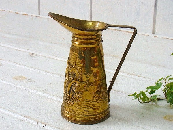 【ELPEC】イギリス・真鍮製の小さなアンティーク・ピッチャー/水差し/ジャグ