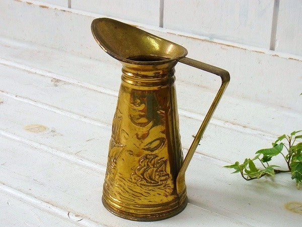 【ELPEC】イギリス・真鍮製の小さなアンティーク・ピッチャー/水差し/ジャグ
