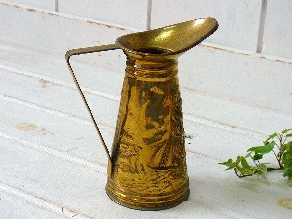 【ELPEC】イギリス・真鍮製の小さなアンティーク・ピッチャー/水差し/ジャグ